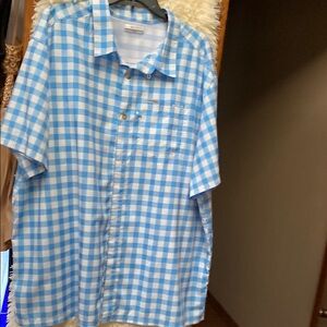 Columbia Sportswear Men’s Blue & White Casual Button Down Shirt. Size XXL/2TG